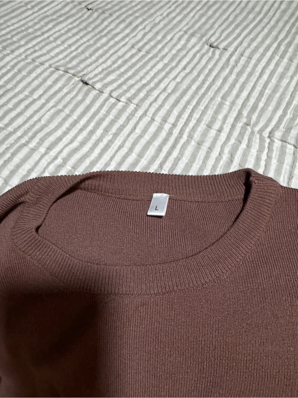 Brown Crewneck Women's Sweater - pants Size L